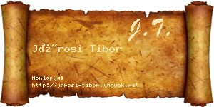 Járosi Tibor névjegykártya